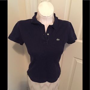 Lacoste women’s polo size 40 navy shirt sleeve